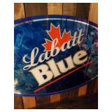 Extra Large Labatt Blue Heavy ManCave Mirrored Sign Approx. 4