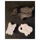3 Highly Collectable Chalkware Wall Décor fish, Elephant, Dog