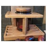 Collection of Vintage Smoking Pipes With Stand and Tobacco Jar