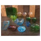 Large Collection of Misc. Colored Glass Mostly Blue and Green