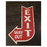 Metal Embossed Exit Way Out Sign