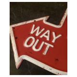 Metal Embossed Exit Way Out Sign