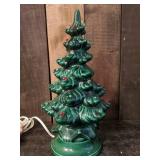 Mid Modern Ceramic Lighted Christmas Tree Working