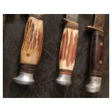 3 Vintage Straight Edge Knives Monarch, Western, and Others