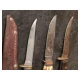 3 Vintage Straight Edge Knives Monarch, Western, and Others