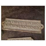 Lot of Cast iron Plaques Captain, Poop Deck, Screw Room and more