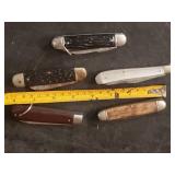 5 Pocket knives in good conditioin Forest-Master, Sabre, Colonial Some very Old!!