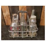 Vintage Metal Bottle Case and Vintage Bottles,  North Star Fergus Dairy, Marigold and others
