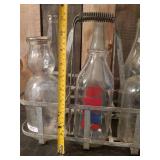 Vintage Metal Bottle Case and Vintage Bottles,  North Star Fergus Dairy, Marigold and others