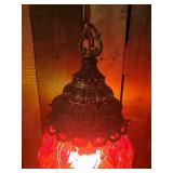 Gorgeous Swag Antique Red Hanging Light Smaller in size