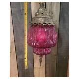 Gorgeous Swag Antique Red Hanging Light Smaller in size