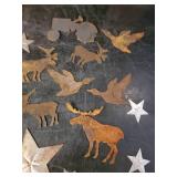 Large Lot of Metal Cutouts of Various Themes, Cows, Stars, fish and so many more