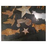 Large Lot of Metal Cutouts of Various Themes, Cows, Stars, fish and so many more