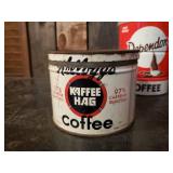 Rare Vintage Coffee Tins, Butter-Nut, Dependon, Flame Room and others