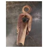 2 Antique Pulley Wheels one Wooden wheel & one Metal Wheel