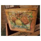 2 Wooden Vintage Fruit Boxes, sunkist, and red Ribbon Yakima Apples