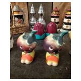 Assorted Lot of Various Salt and Pepper Shakers One Set Uranium glass - See Pictures