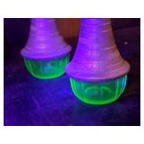 Assorted Lot of Various Salt and Pepper Shakers One Set Uranium glass - See Pictures