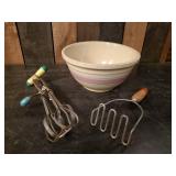 Vintage Kitchen Ware with Nice Vintage Bowl