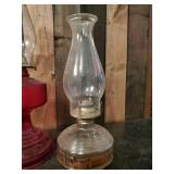 Beautiful Oil Lamps,  one gorgeous Red and the other beautiful clear Glass