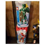 Various Lego parts and pieces some still with Box Rascus, Santis  and Bionics