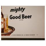 Vintage Peerless Beer Please Advertising Signs  Very Cool Great Color! 11" x 28"