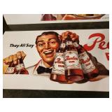 Vintage Peerless Beer Please Advertising Signs  Very Cool Great Color! 11" x 28"