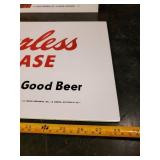 Vintage Peerless Beer Please Advertising Signs  Very Cool Great Color! 11" x 28"