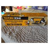 WorkZone Wall Mount Power Board with Rotating LED Work Lights and Detachable Tool Holder