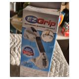 Toolbox and Hand Tools including Stanley Hand Saw, EZ Grip Suction Handle, and Accessories