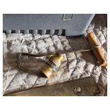 Toolbox and Hand Tools including Stanley Hand Saw, EZ Grip Suction Handle, and Accessories