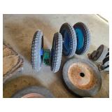Mixed Wheels and Casters Lot including Various Sizes and Types