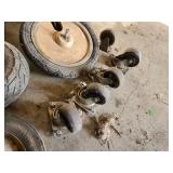 Mixed Wheels and Casters Lot including Various Sizes and Types