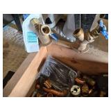 Assorted Plumbing and Soldering Supplies including Bernzomatic Flint Renewals, Water Connectors, and Solder Wire