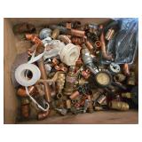 Assorted Plumbing and Soldering Supplies including Bernzomatic Flint Renewals, Water Connectors, and Solder Wire