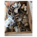 Assorted Plumbing and Soldering Supplies including Bernzomatic Flint Renewals, Water Connectors, and Solder Wire