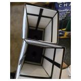 Large Patio Umbrella with Crank and Stand, Decorative Lantern Holders