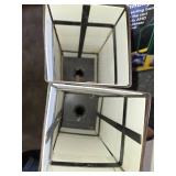 Large Patio Umbrella with Crank and Stand, Decorative Lantern Holders