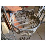 Metal Folding Tri Panel Plant Stand with Decorative Shelves