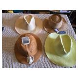 Sun-Mate Corp Solar-Powered Straw Hat with Fan (untested) and Other Straw Hats Lot