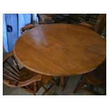Round Wooden Dining Table with Chairs Set