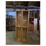 Glass Display Cabinet with Hinged Doors - Missing Shelves