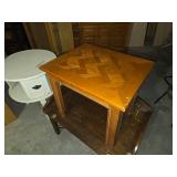 Assorted Furniture Lot including Wooden Tables and Shelving Units