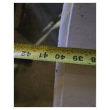 White Dresser, Red Chest, and Wooden Table