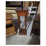 Vintage Wooden Furniture including Side Table, Pedestal Stand, and End Table
