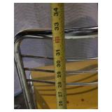 Vintage Yellow Chrome Step Stool Chair and Folding Step Stool