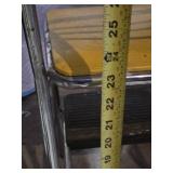 Vintage Yellow Chrome Step Stool Chair and Folding Step Stool