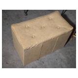 Various Household Furniture Items including Storage Bench, Wooden Rack, and Side Tables