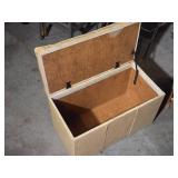 Various Household Furniture Items including Storage Bench, Wooden Rack, and Side Tables