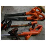 Black+Decker Cordless Tool Set including Drill, Hedge Trimmer, Leaf Blowers, and String Trimmer with Batteries and Chargers - Works